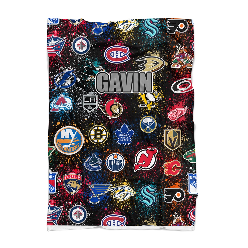 PENELOPE WILDBERRY PERSONALIZED BLANKET-NHL SPLATTER